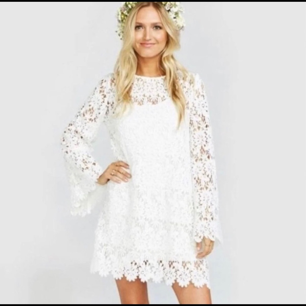 Show Me Your Mumu white love story lace dress S